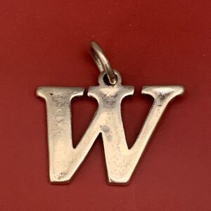 .925 Letter W Sterling Silver Jewelry Charm #alphabet #large W #teacher